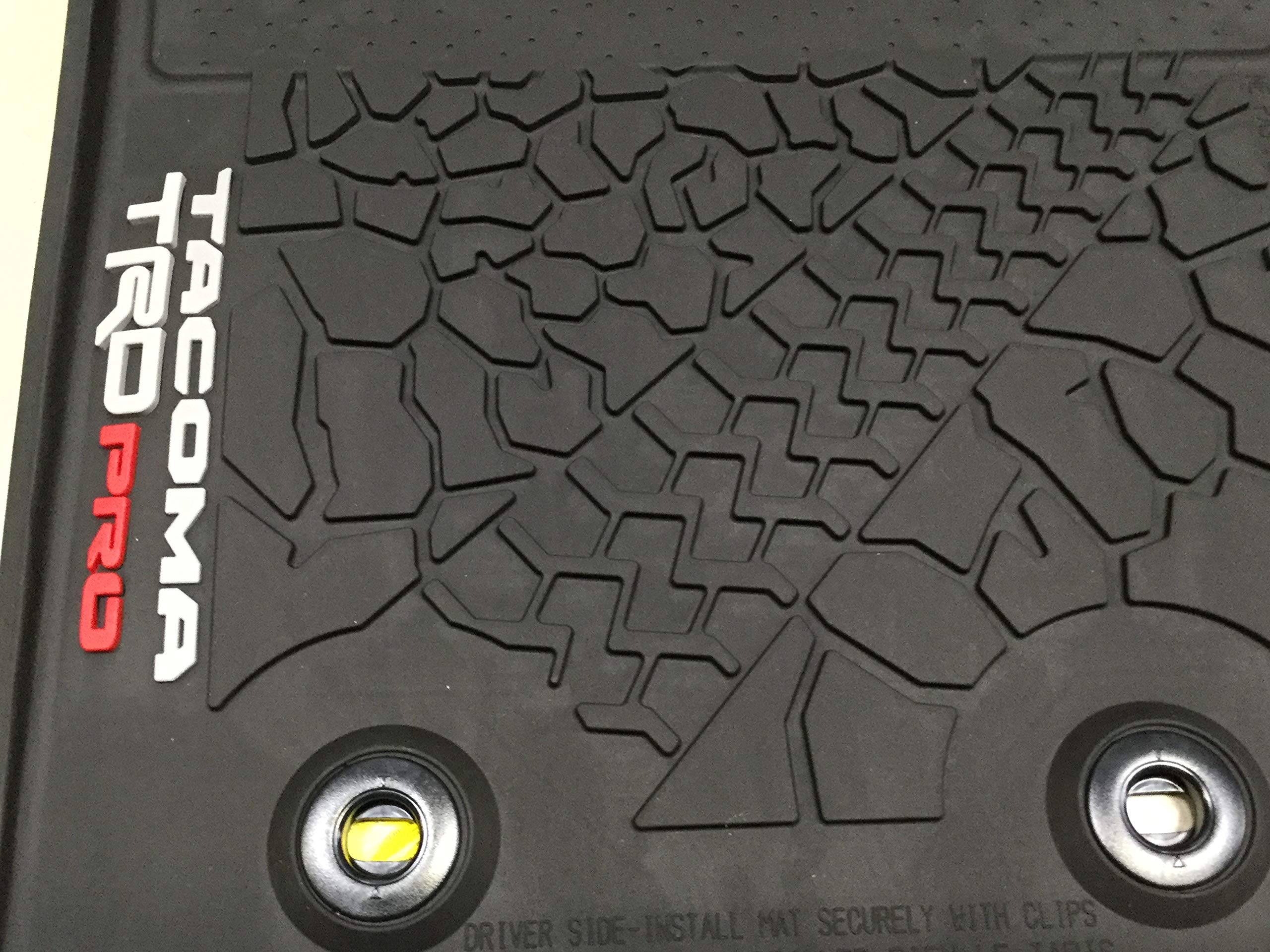 Toyota Tacoma TRD PRO All Weather Floor Mats - Rubber, Black/Red/White, for Automatic Transmission, 2016-2023 Model