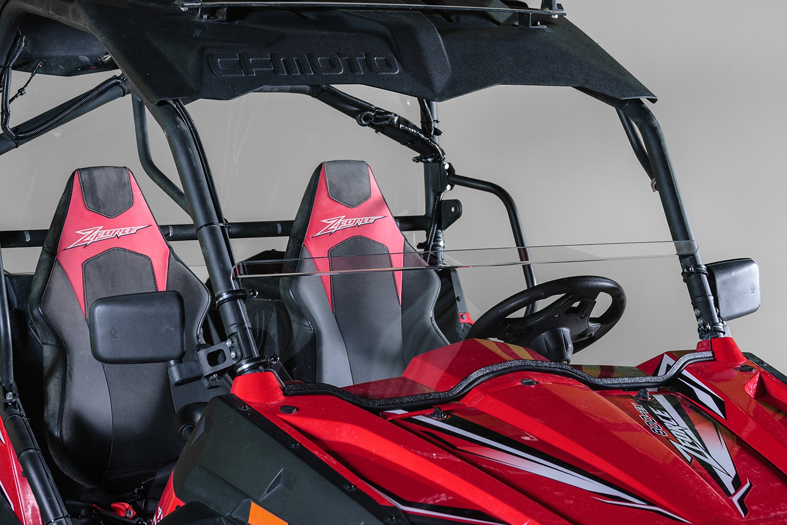 TerraRider Half UTV Windshield - Clear Polycarbonate for CF Moto ZForce (Excludes ZForce 950 & 2023 800 Models) - Standard 3/16"