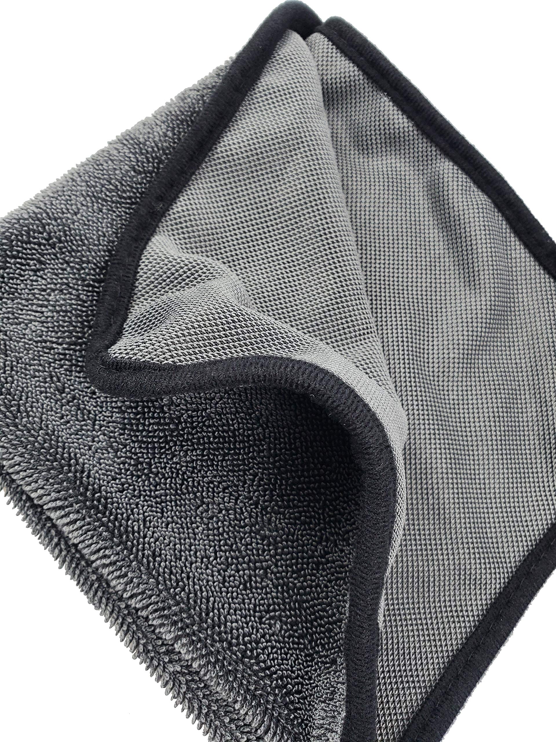 SOFTBATFY Microfiber Car Drying Towels - 16x16in, Grey, 3-Pack, Ideal for Water Removal in Shower and Bathroom