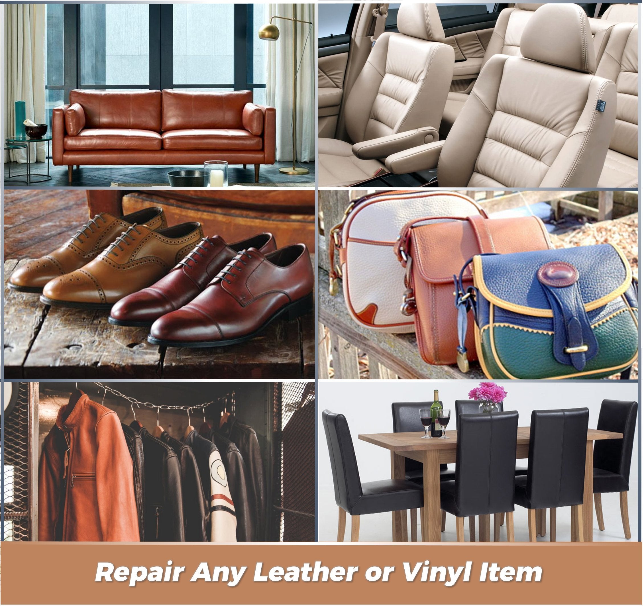 FORTIVO Black Leather and Vinyl Repair Kit - No Heat Required, Model 13, for Furniture, Car Seats, Jackets, Shoes, and More