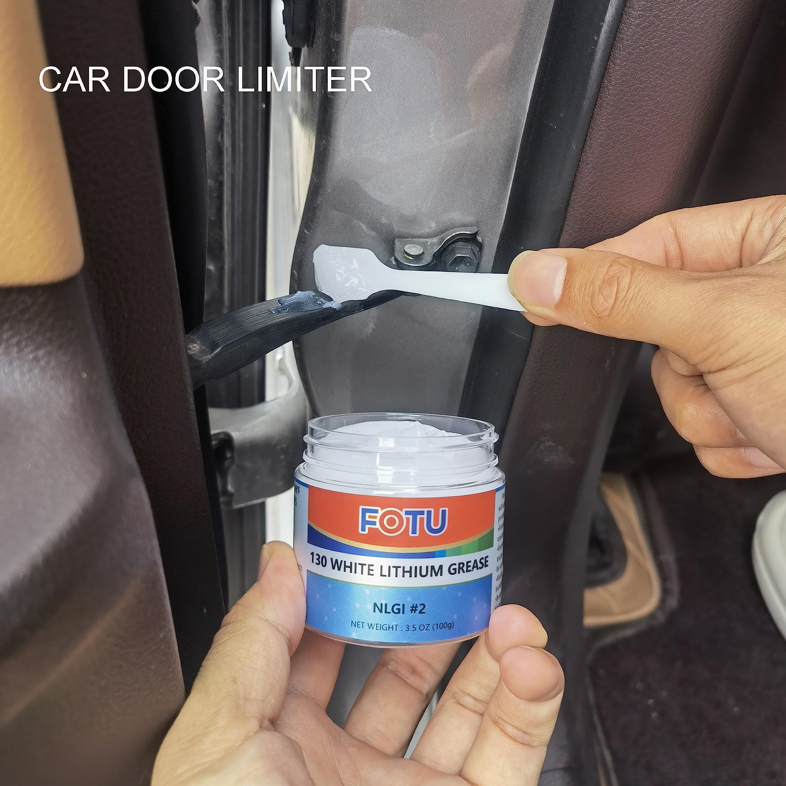 Fotu White Lithium Grease - High Performance Lubricant For All Your Mechanical Needs - 100% Pure & Long - Lasting - Ideal For Bearings, Chains, Garage Door Hinges, Windows Tracks (3.5 Oz, 1-Pack)