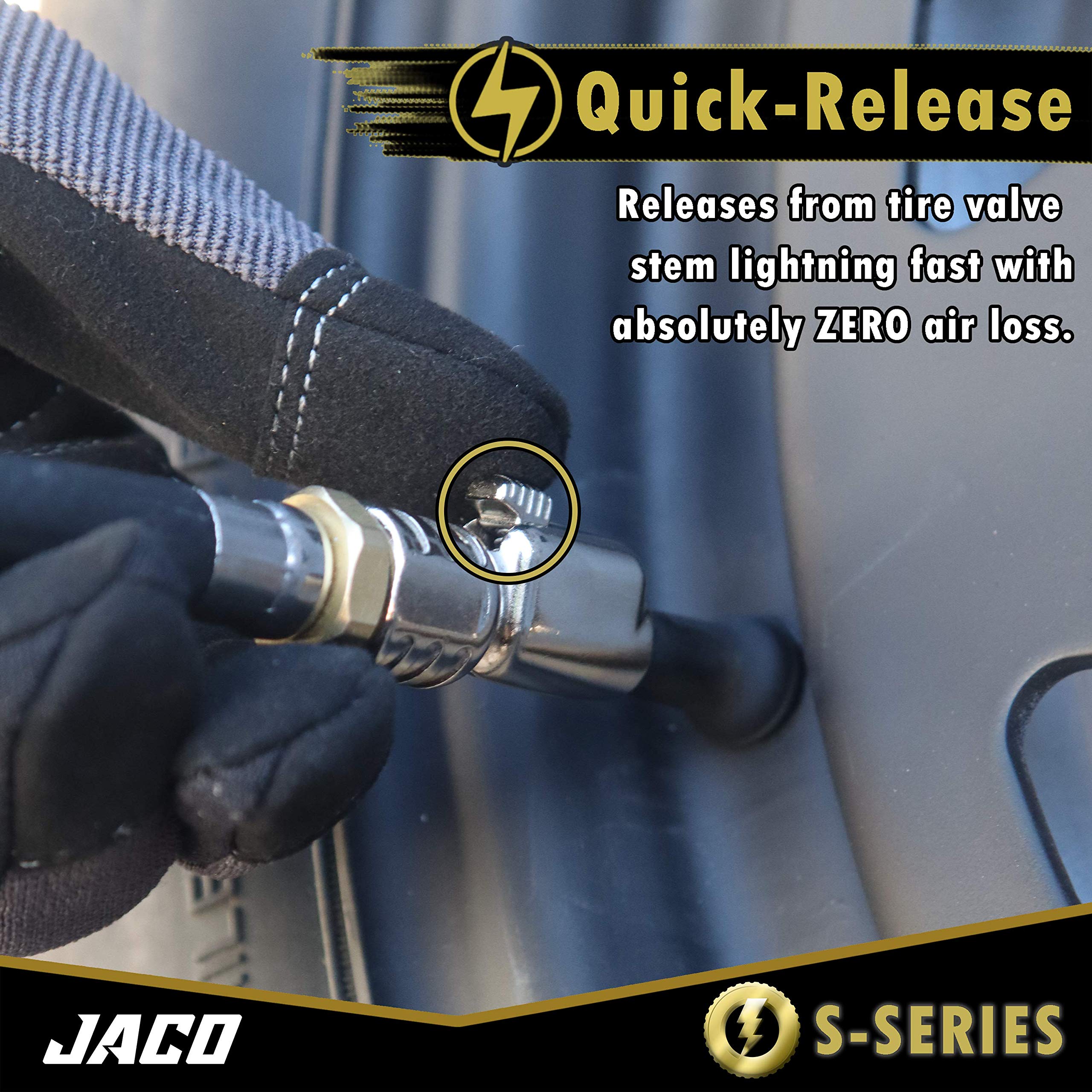 JACO Lightning S-Series Tire Air Chuck - 1/4'' F-NPT | Open Flow (2 Pack)