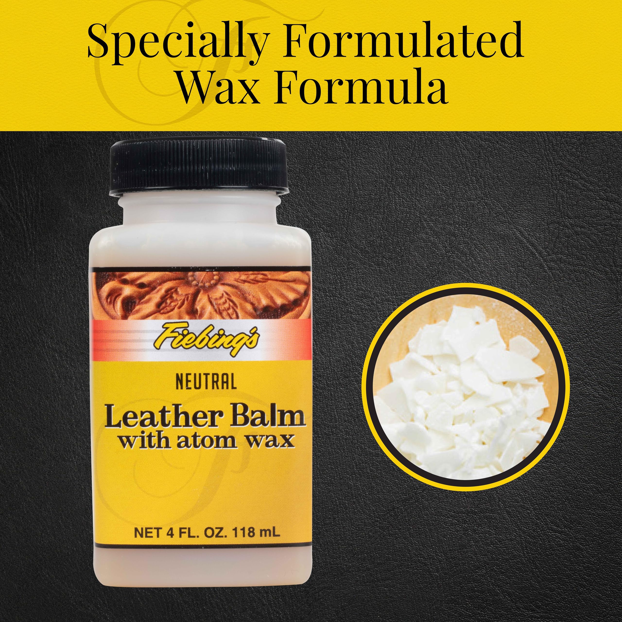 Leather Balm With Atom Wax Neutral, 4 Oz