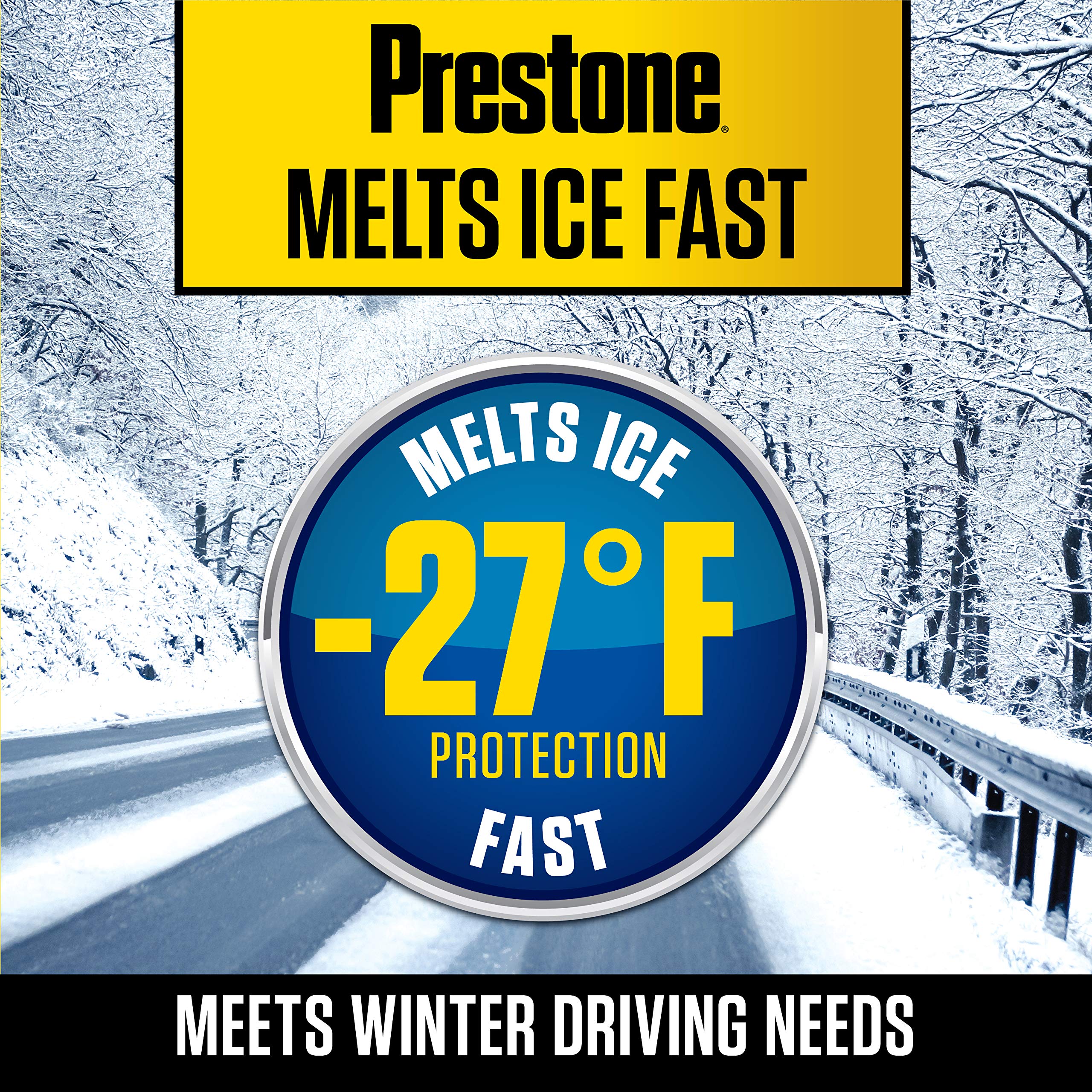 Prestone De-Icer Windshield Washer Fluid - 1 Gallon, Pack of 6, AS250-6PK