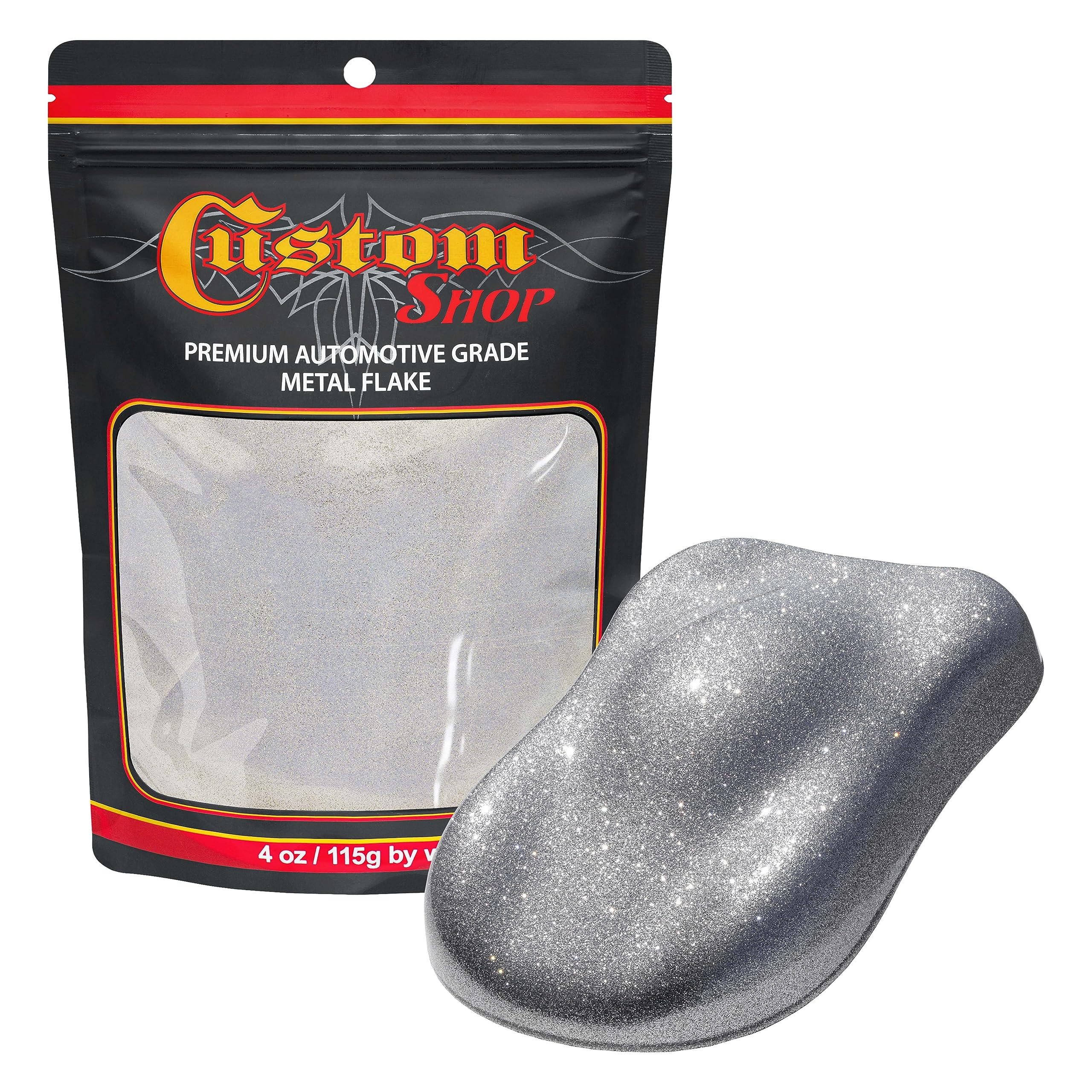 Custom Shop - Chrome Silver - 4-Ounces of Micro Metal Flake .004'' 100 Micron Size - Premium Automotive Grade Flake, UV, Fade & 