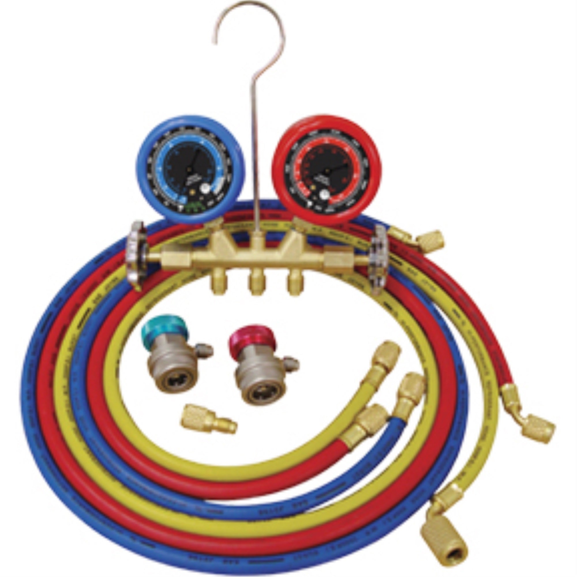 A/C MANIFOLD GAUGE SET   DELUXE DUAL BRASS