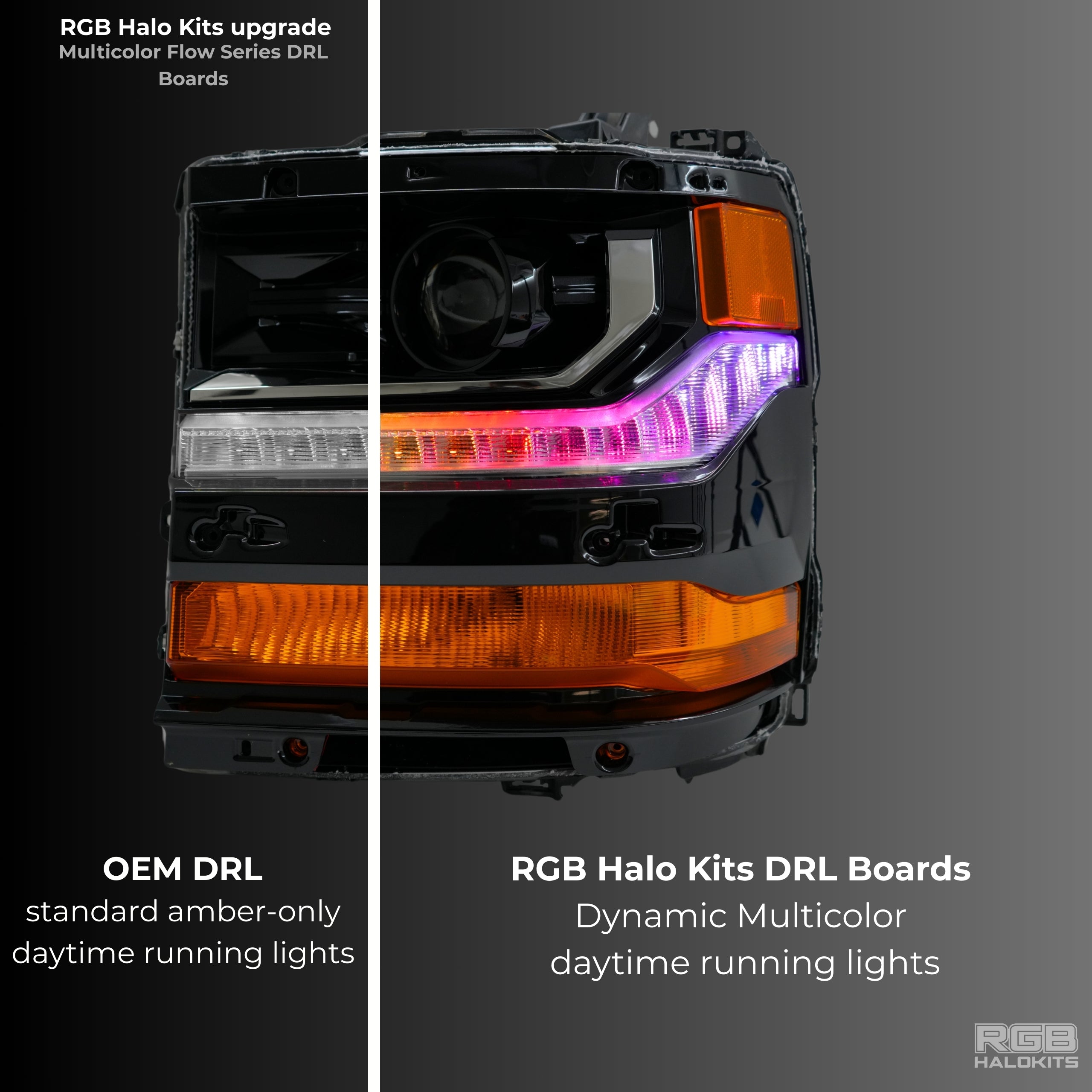 Chevrolet Silverado Multicolor Flow Series DRL Boards (2016–2018)