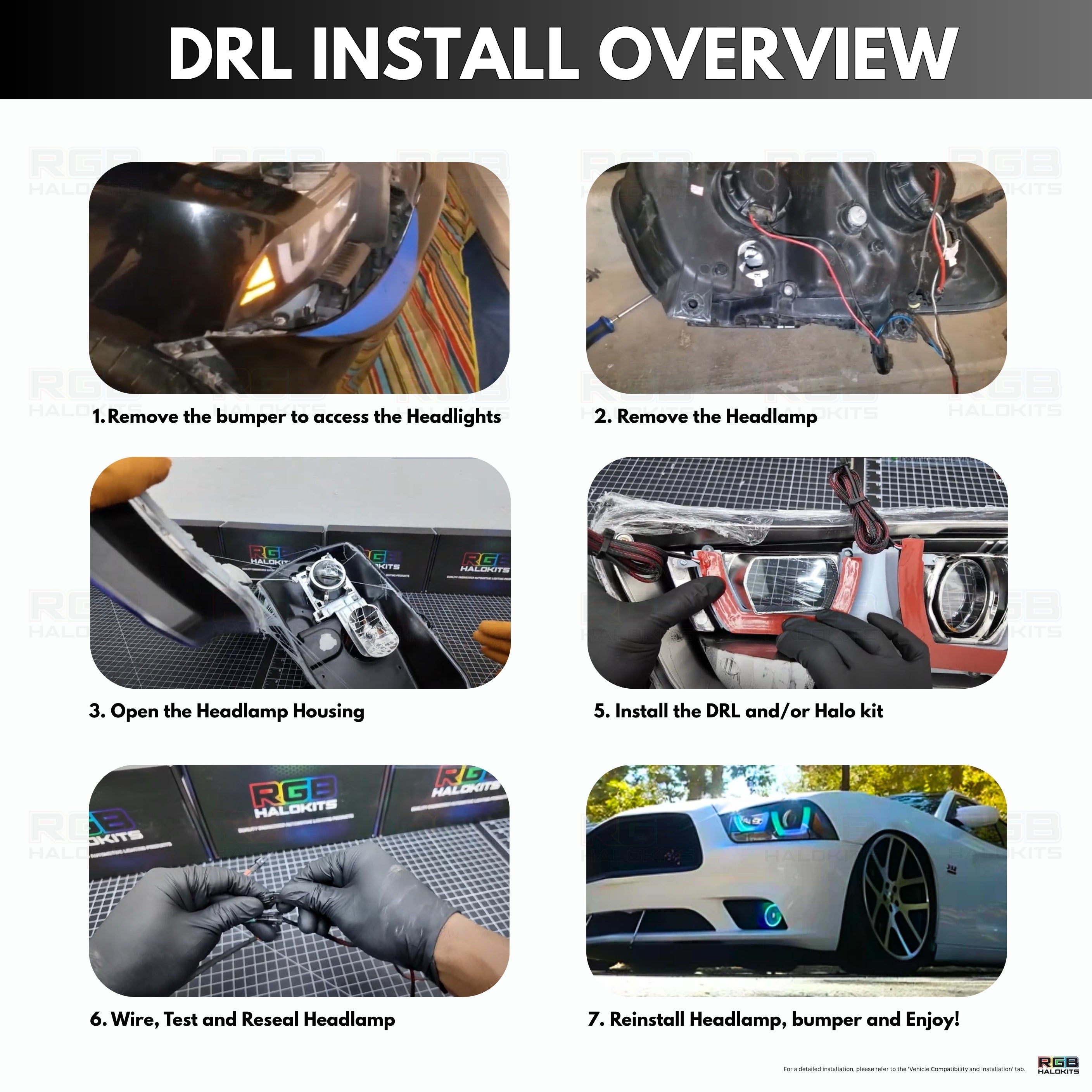 Dodge Charger Spec-D Multicolor Flow DRL Boards (2011–2014)
