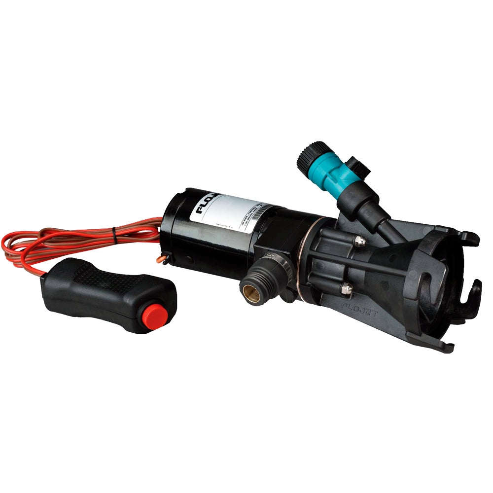 Flojet 18555-000A Macerator Pump - 12V DC Waste Pump for RV/Camper, 9 GPM, Black, Self-Priming, Stainless Steel Grinder