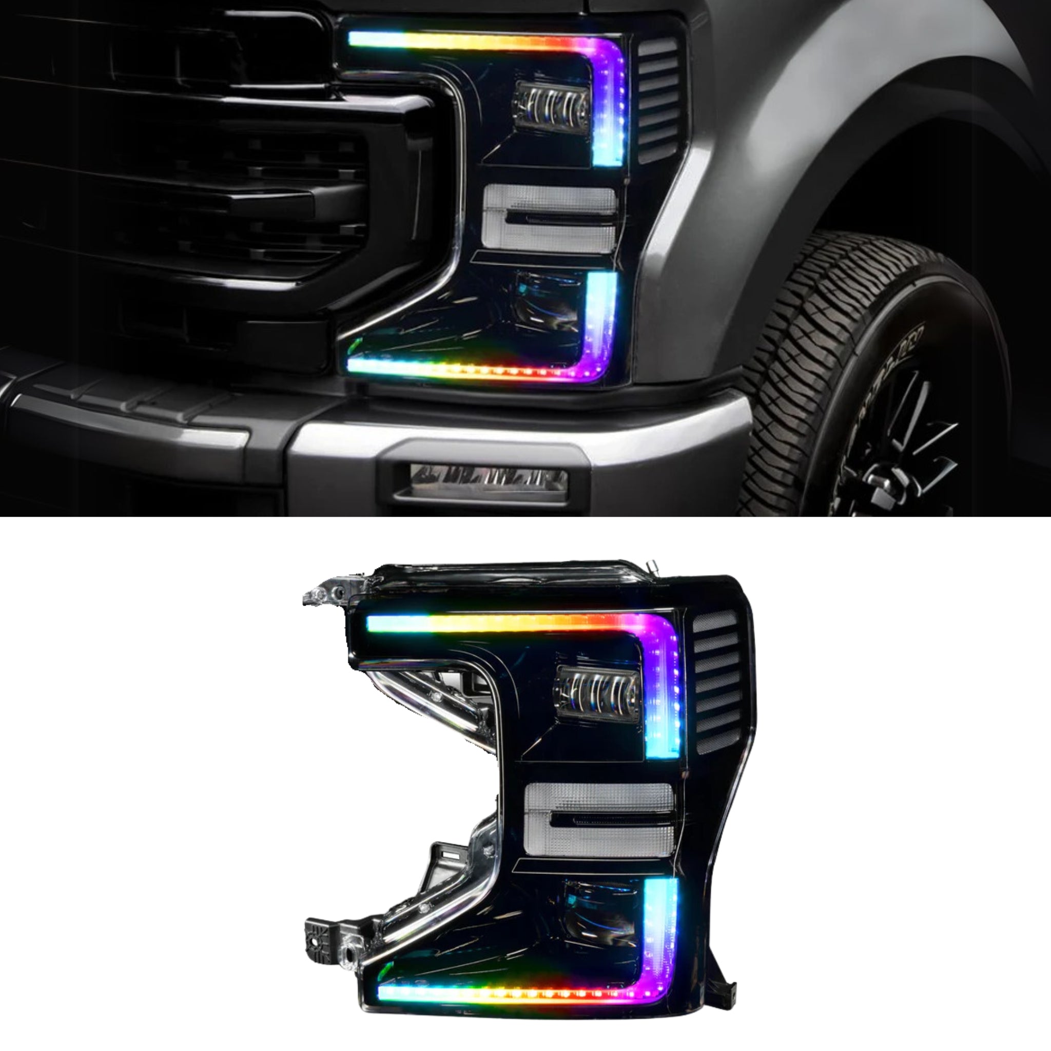 Ford F-250/350 Super Duty Multicolor Flow DRL Boards (2020–2022)