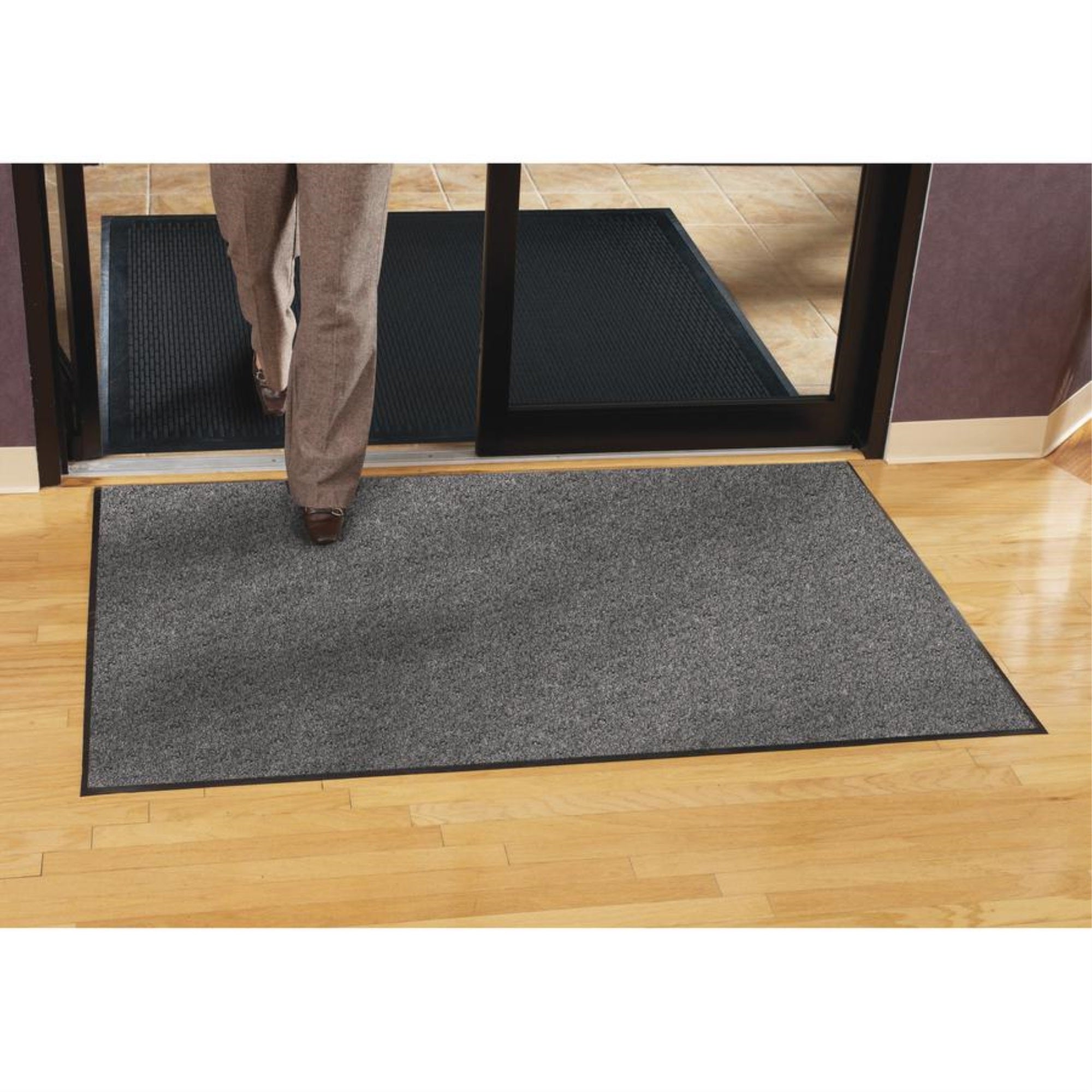 Genuine Joe Silver Series Indoor Walk-Off Mats - Warehouse, Indoor - 60'' Length X 36'' Width - Vinyl - Salt Pepper
