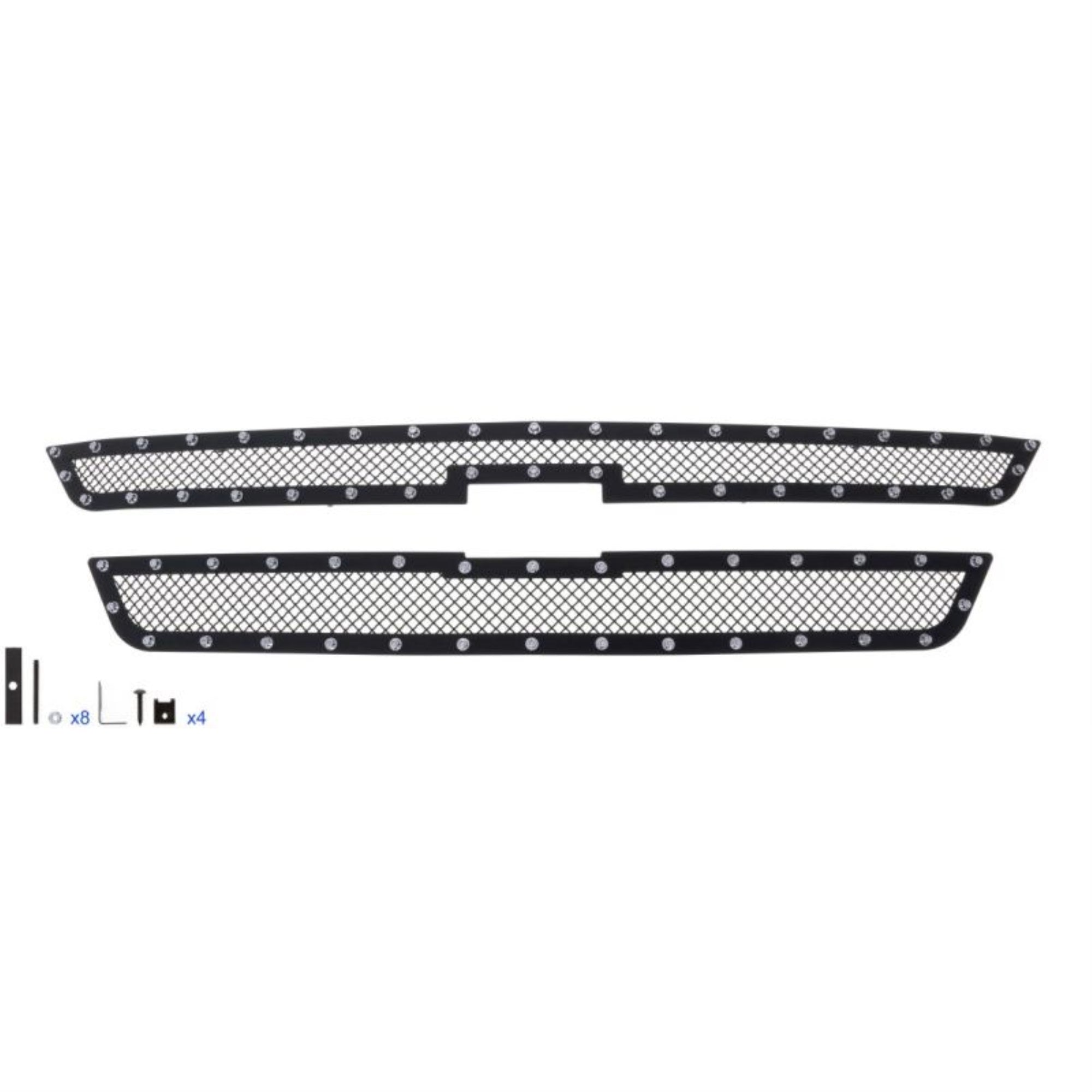 APS Black Riveted Mesh Grille for 2015-2018 Chevy Colorado & GMC Canyon, Stainless Steel Construction