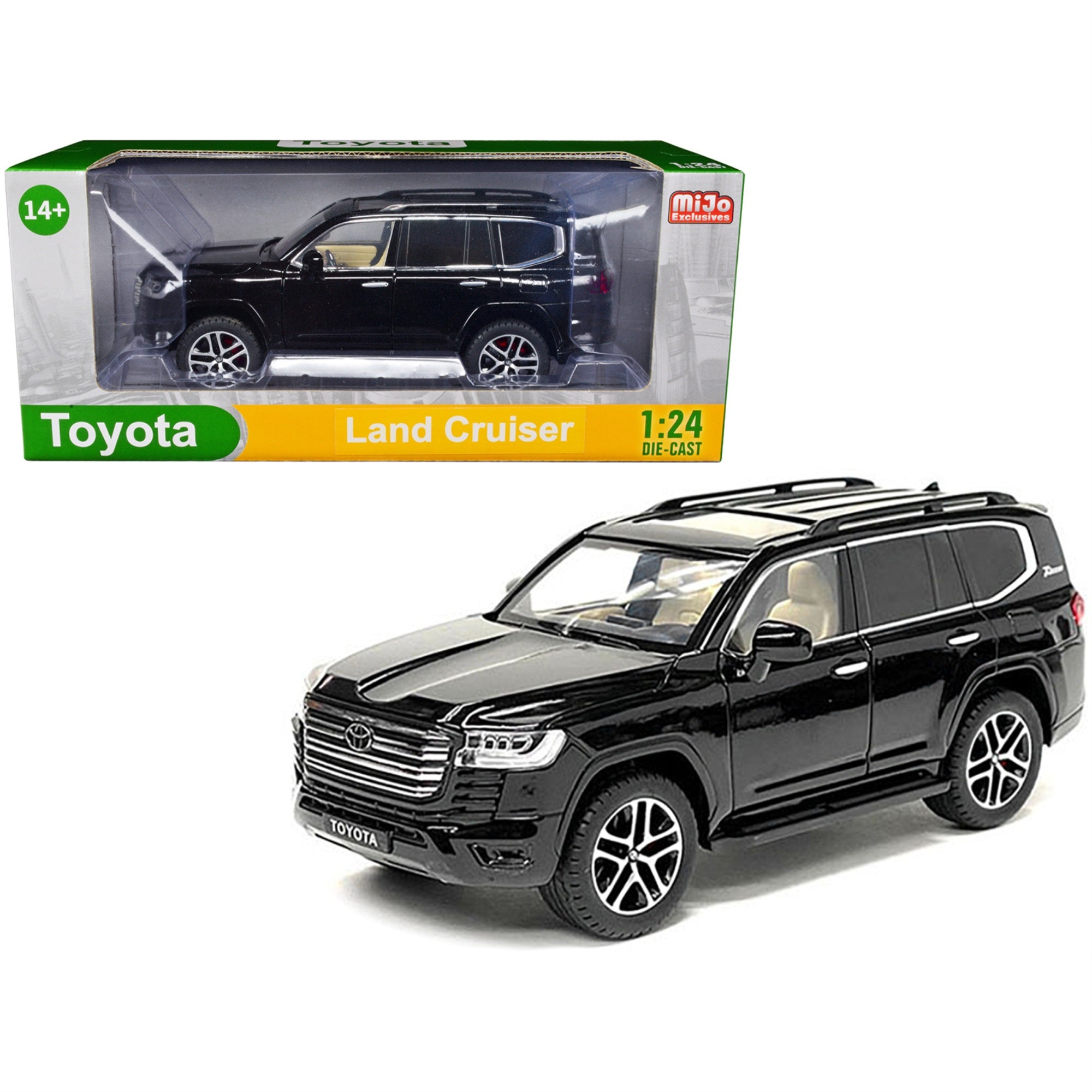 Toyota Land Cruiser Black Metallic 1/24 Diecast Model Car By Motormax