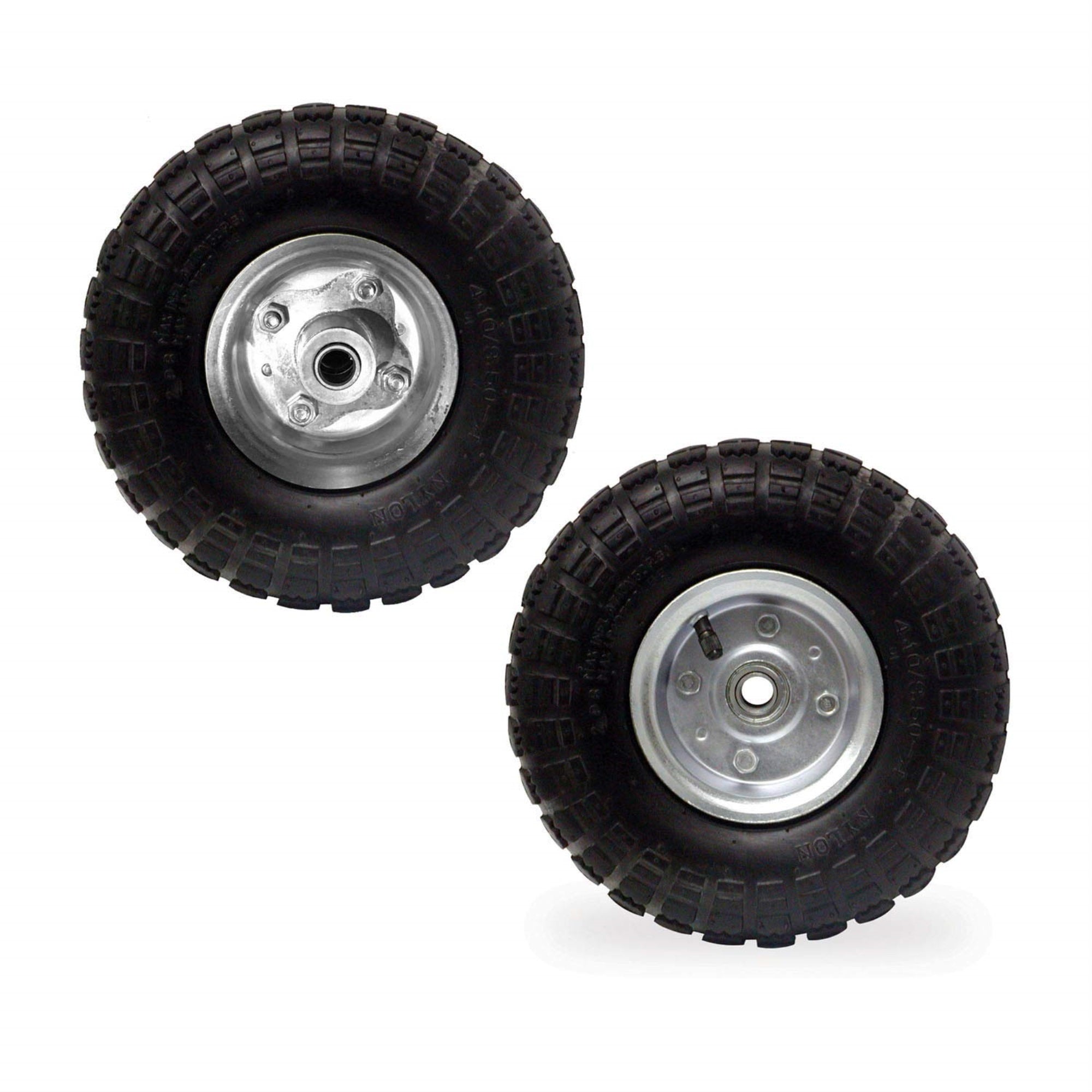 Offex 10 inch Pneumatic Tire Set with Steel Rim, Black  2 Piece Set