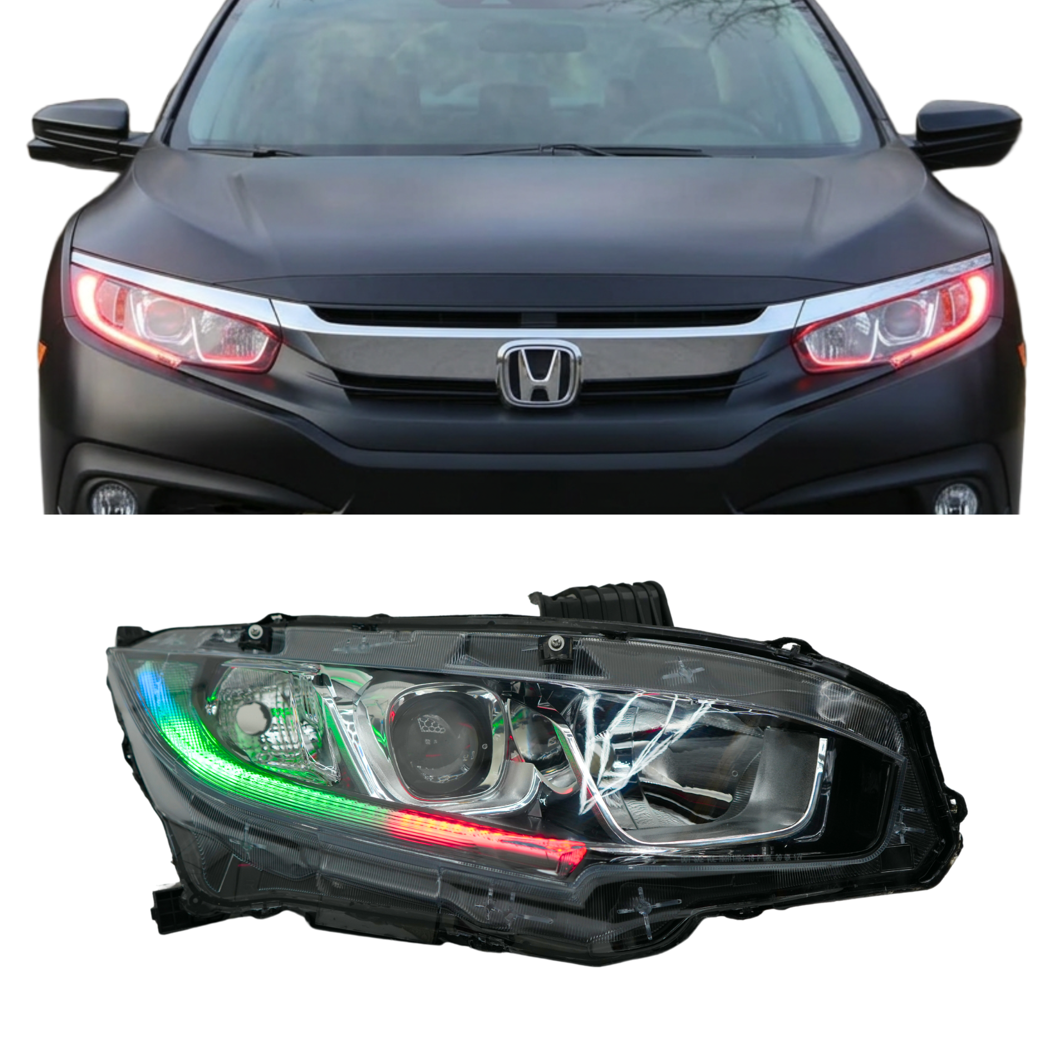 Honda Civic Multicolor Flow Series DRL Boards (2016–2021)