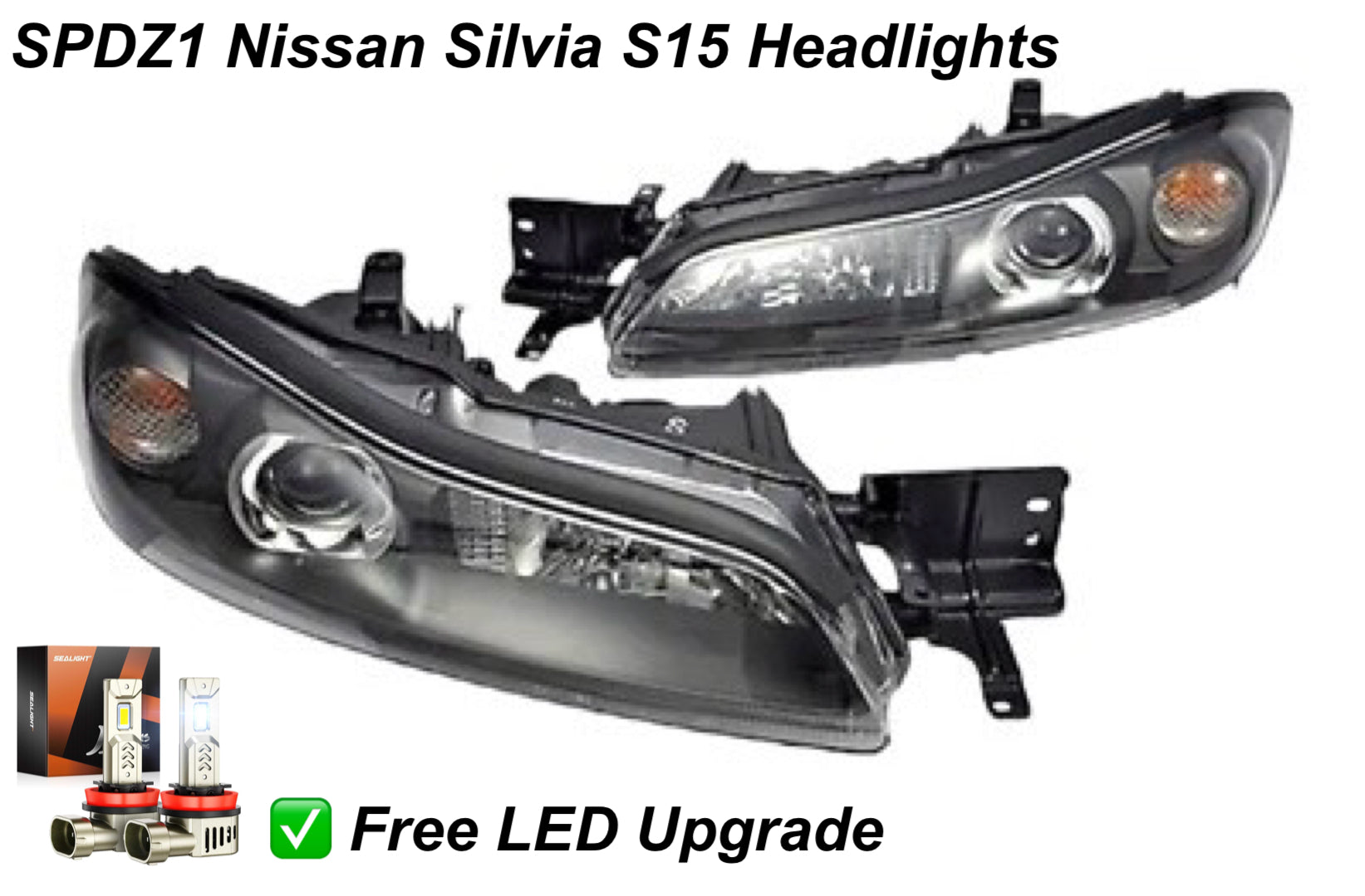SPDZ1 OEM Replacement Nissan Silvia S15 Headlight Assembly (Left & Right) with LED Upgrade