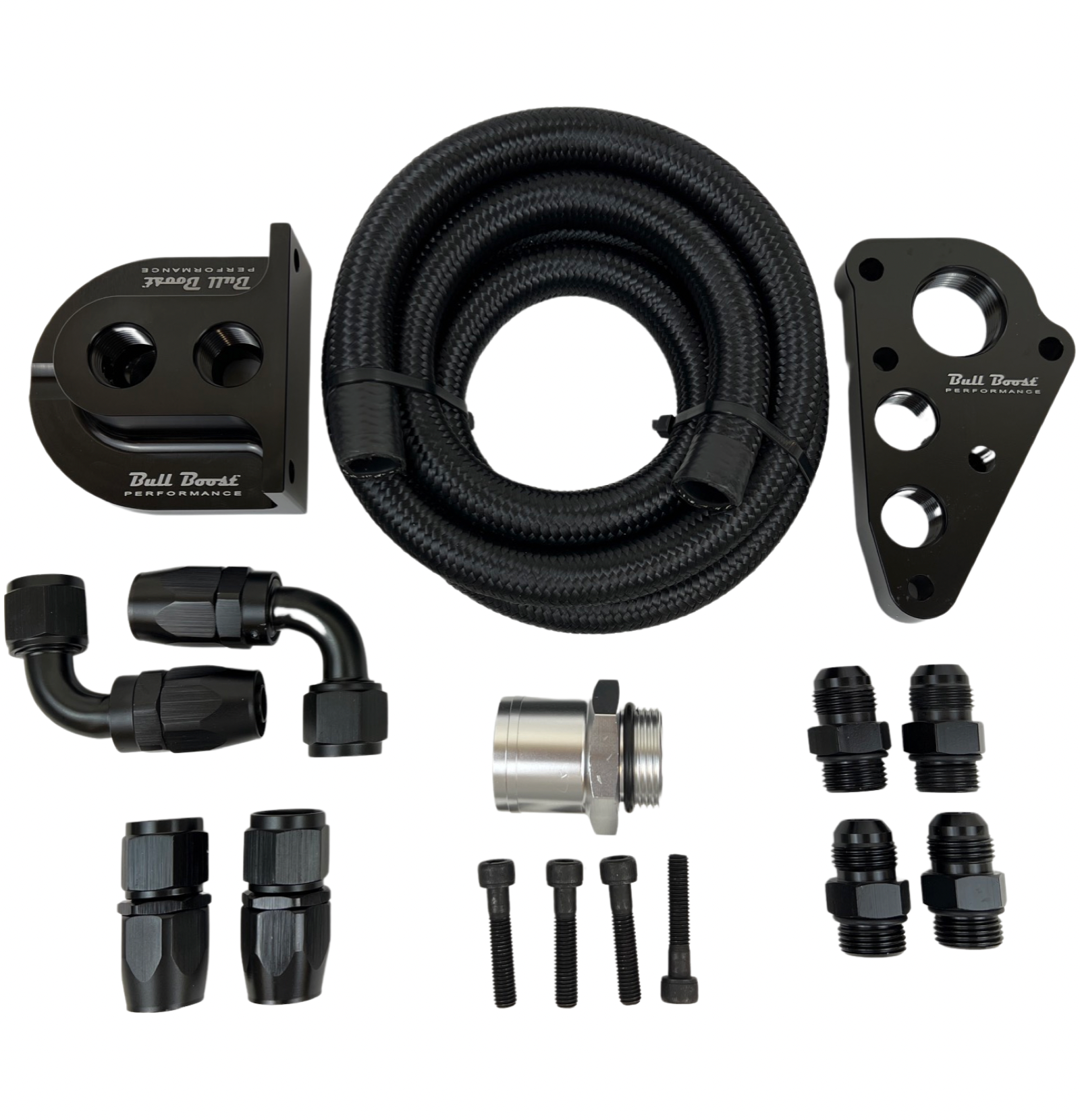 For Ford 4.6 / 5.4 Billet Oil Filter Relocation Kit Mustang GT / F150 Adapters