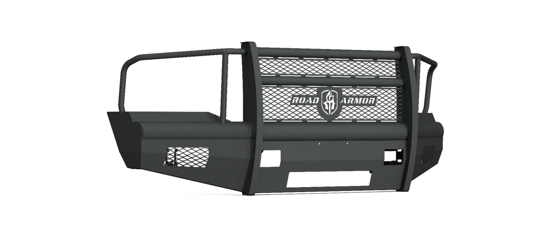 Road Armor 6992Vf6B Vaquero Series Full Width Black Powder Coat Front Hd Bumper With Full Grille Guard