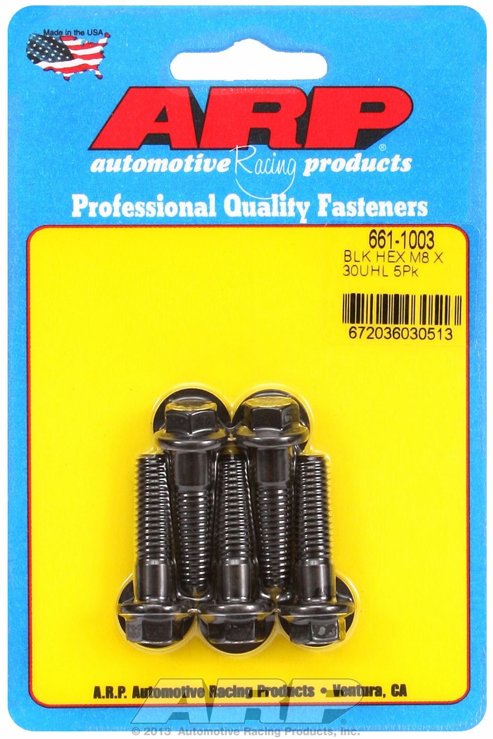 M8 X 1.25 X 30 Hex Blk