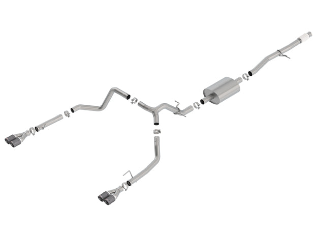 Borla 140770Cf Cat-Back Perf. Exhaust Sys. For 2019-2024 Chevrolet Siverado 1500 & Gmc Sierra 1500 5.3L V8 S-Type Sound Dual Split Rear Exit Dual 3.5 Round Carbon Fiber Tips On Each Side