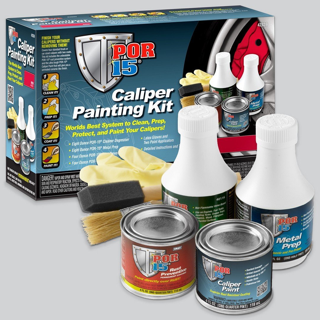 POR-15 Caliper Painting Kit - Red - 1 Count - Model 42839 - Clean & Prep Brake Calipers