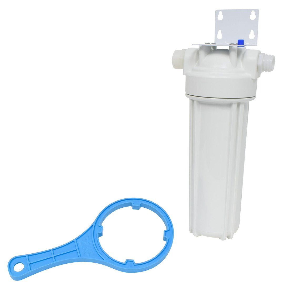 Valterra A01-1138 Exterior Filter System Single Housing With Carbon Block Cartridge, Wall Mount Bracket, And Wrench