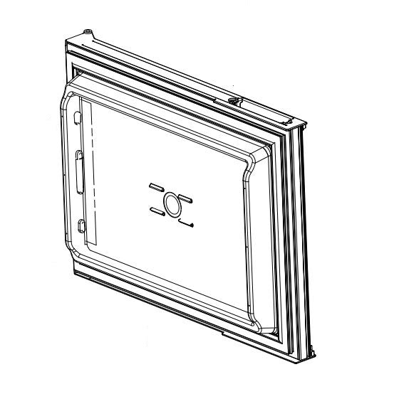 Norcold Inc 638530 Door Assembly Foamed Upper Black