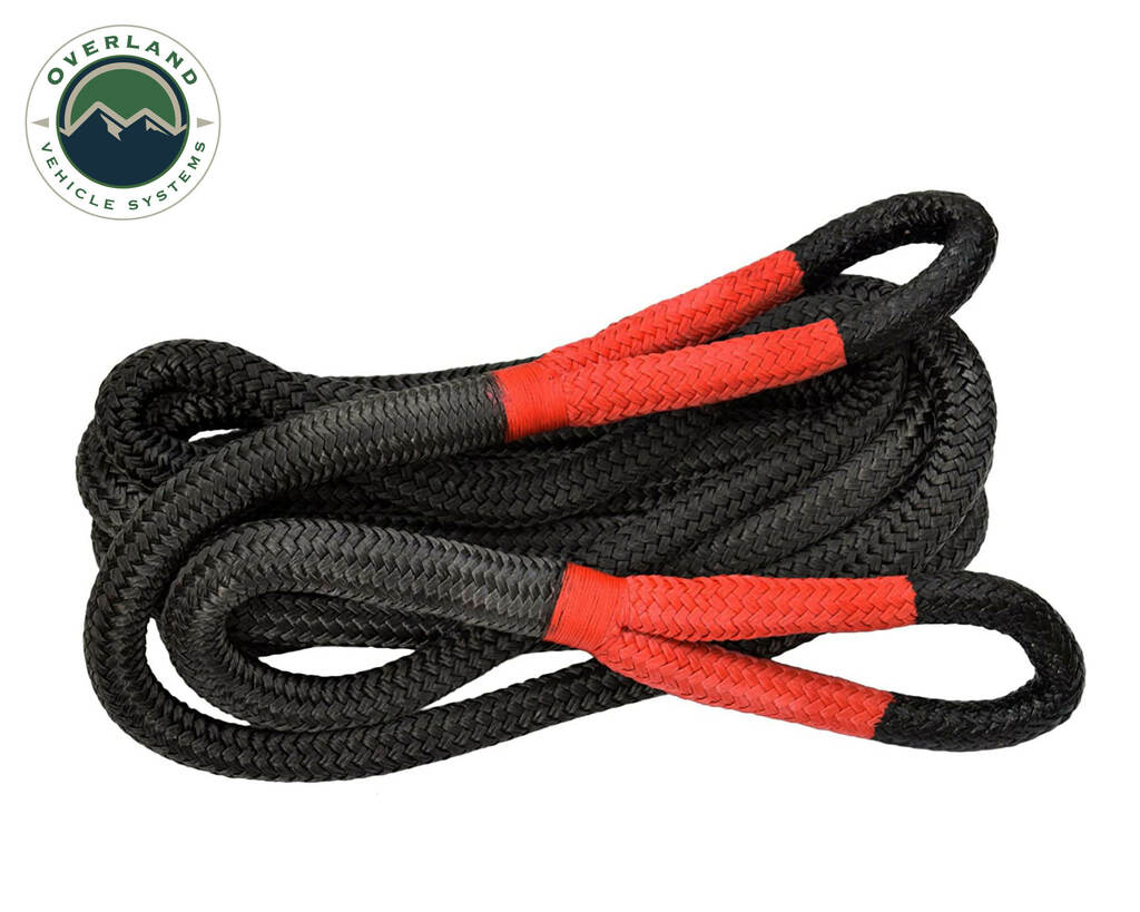 Overland Vehicle Systems Brute Kinetic Recovery Rope With 30% Stretch Storage Bag (1' Thick - 30 Ft. Long)