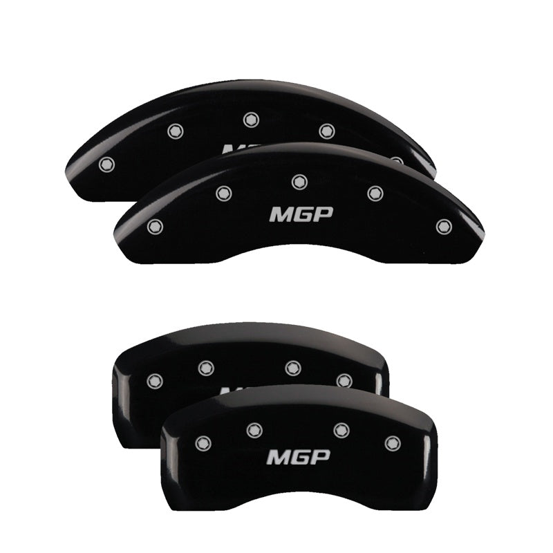 Mgp Caliper Covers 10250Smgpbk Mgp Black Powder Coat Finish, Silver Characters, Set Of 4