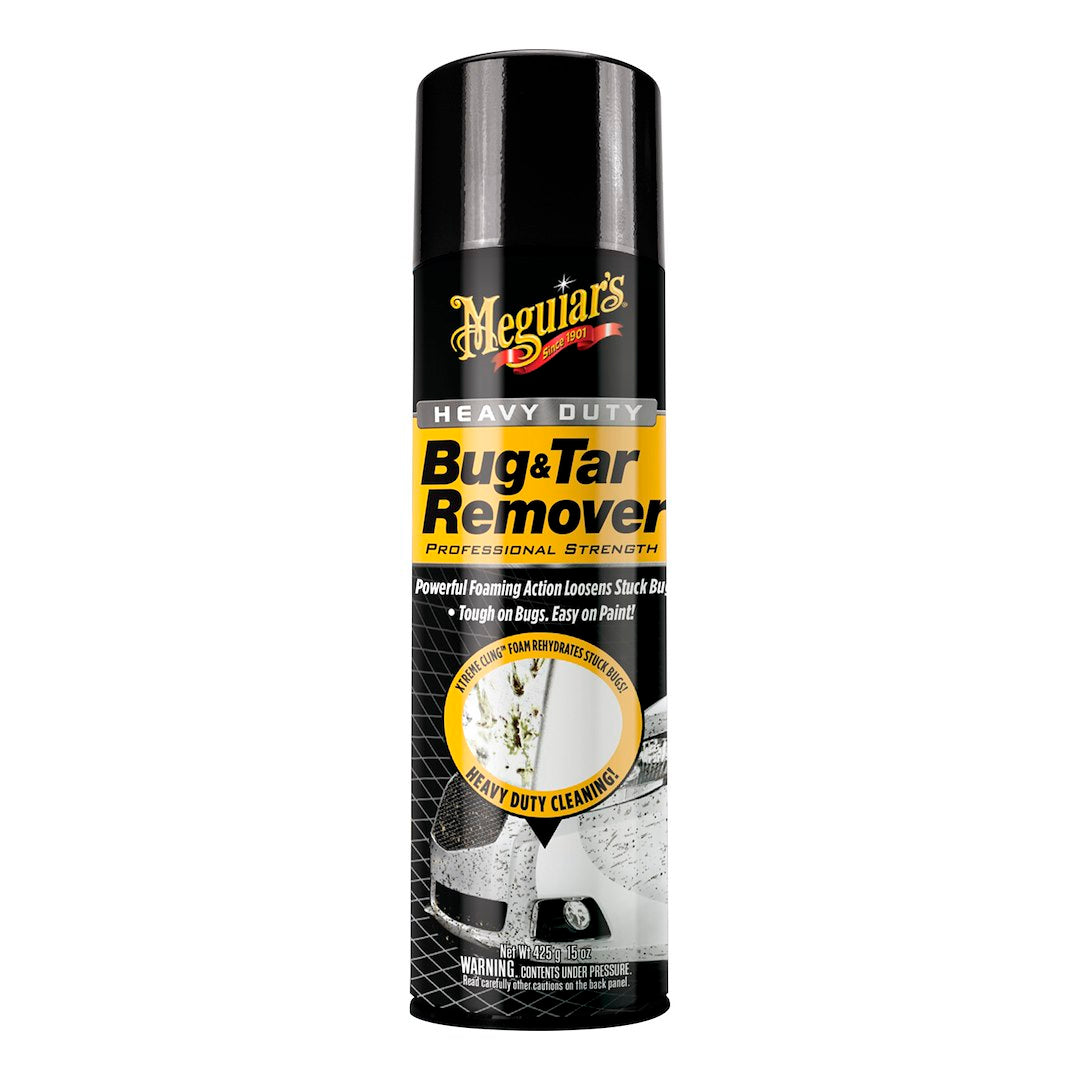 Meguiar'S Heavy Duty Bug & Tar Remover - Quick Bug Remover And Tar Remover Spray - Pro Strength Clear Coat Safe Technology With Powerful Foaming Action To Loosen Stuck Bugs, 15 Oz Aerosol