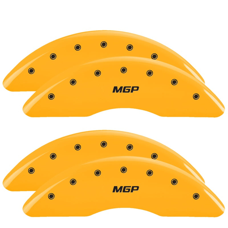 Mgp Caliper Covers 55007Smgpyl Mgp Yellow Powder Coat Finish, Black Characters, Set Of 4