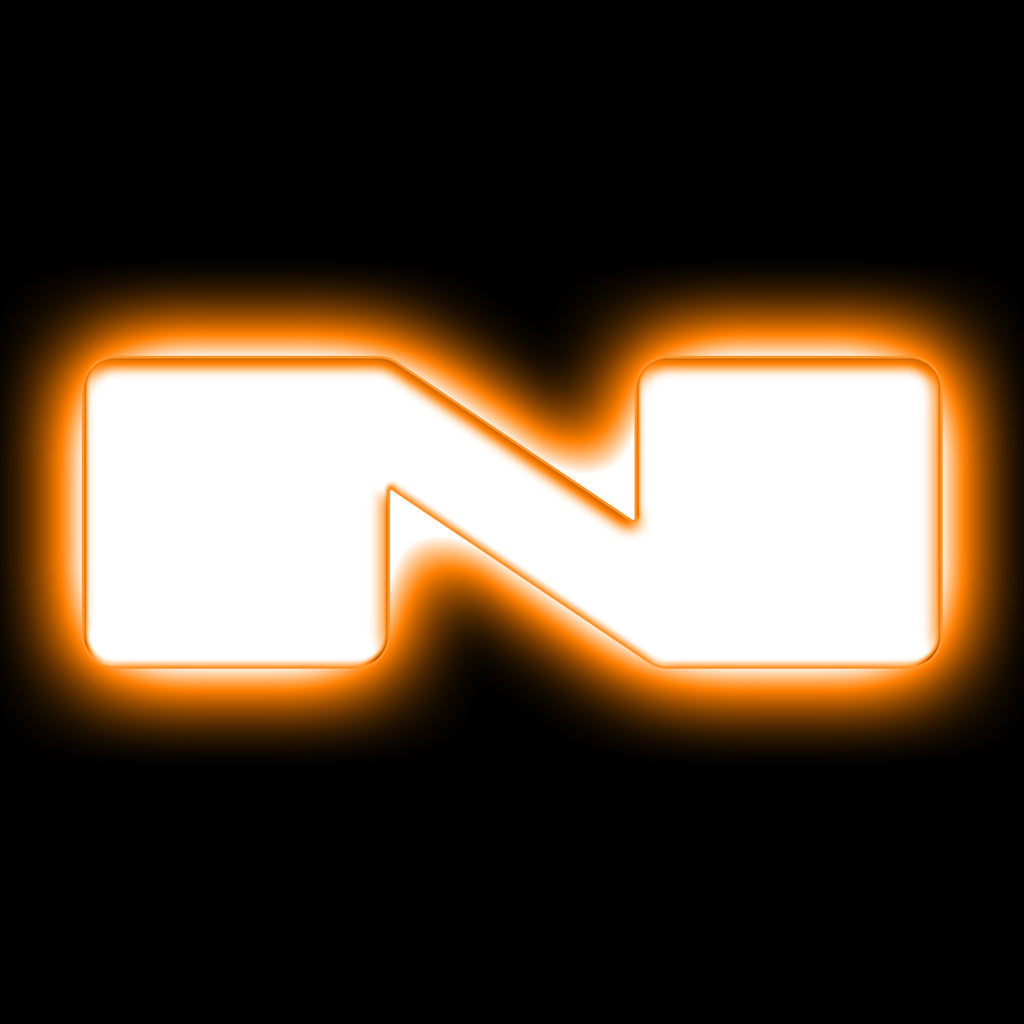 Oracle Lighting 3140-A-001 Single Universal Illuminated Amber Led Letter N With Matte White Finish Letter Badge - Sleek Design - Customized High-End Appearance