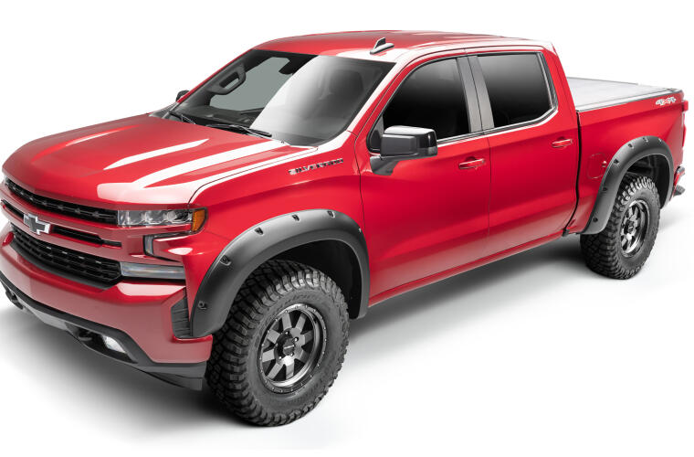 Bushwacker Forge Pocket/Rivet Style Front & Rear Fender Flares | 4-Piece Set, Black, Textured Finish | 48140-08 | Fits 2019-2021 Chevrolet Silverado 1500; 2022 Silverado 1500 Limited