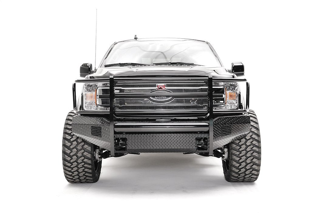 Fab Fours F150 BLKSTEEL Bumper with Grille Guard, Alloy Steel, Black, Model FF18-K4560-1, 2018-2020 Ford F150