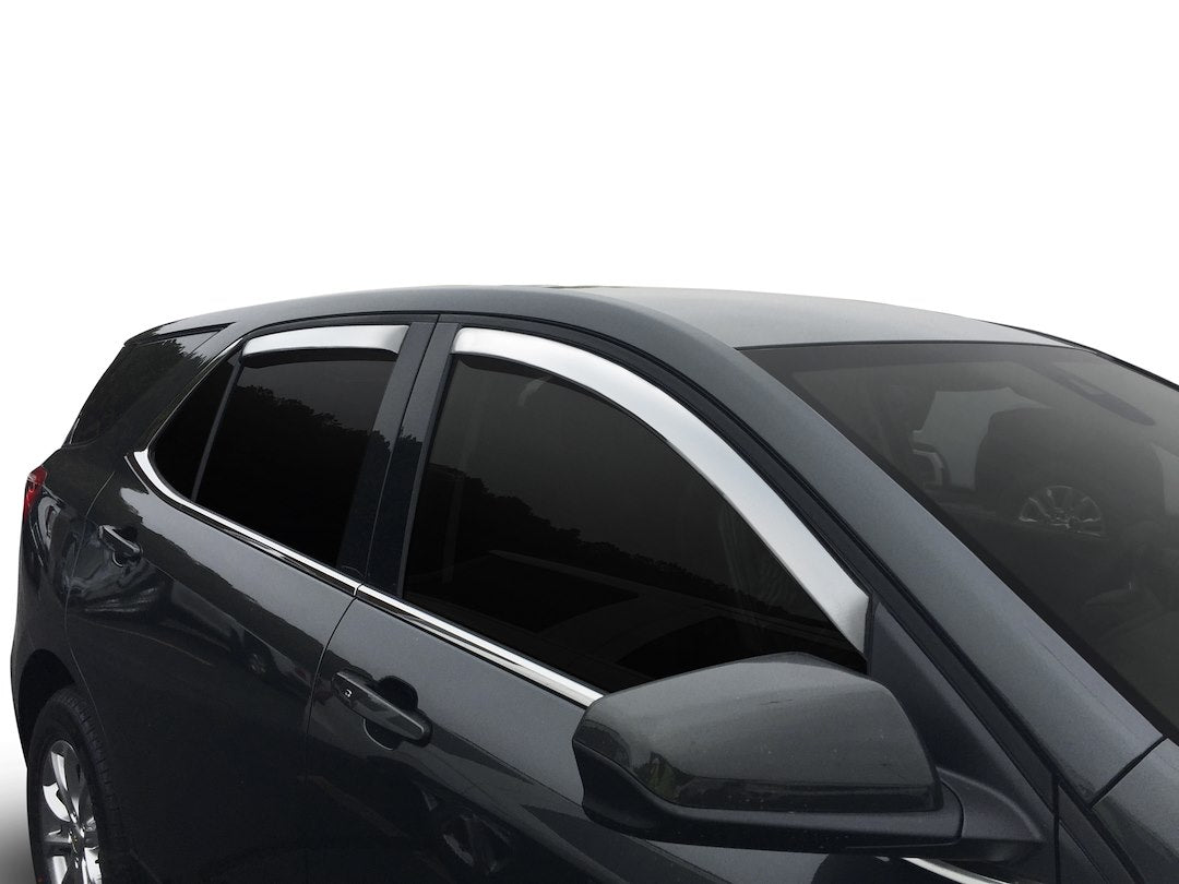 Auto Ventshade [Avs] Outside Mount Ventvisor / Window Deflectors | Fits 2018 - 2024 Chevrolet Equinox, 4 Pcs. | Chrome - 684634
