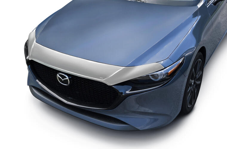 Auto Ventshade [Avs] Aeroskin Hood Protector | Fits 2018-2025 Mazda 3 Hatchback | Low Profile Deflector/Bug Shield - 1 Pc., Chrome | 622179