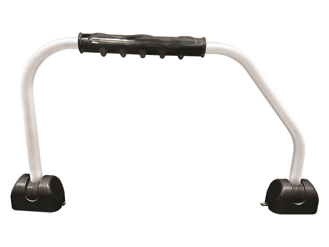 Rv Designer R127 Gripsafe Handrail Assist - Locking Folding Aluminum Grab Handle With Notched Grip - Safe Entry Assist For Rv Door - Easy Installation, 27 Inch, White