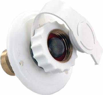 Jr Products 62135 Plastic City Water Flange - 12 Fpt X 3/4,White