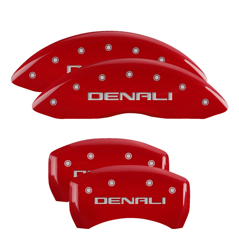 Mgp Caliper Covers 34218Sdnlrd Denali Red Powder Coat Finish, Silver Characters, Set Of 4