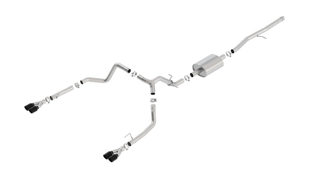 Borla 140770Bc Cat-Back Perf. Exhaust Sys. For 2019-2024 Chevrolet Silverado 1500 / Gmc Sierra 1500 5.3L V8 S-Type Sound Dual Split Rear Exit Dual 3.5 Rond Black Chrome Tips Each Side