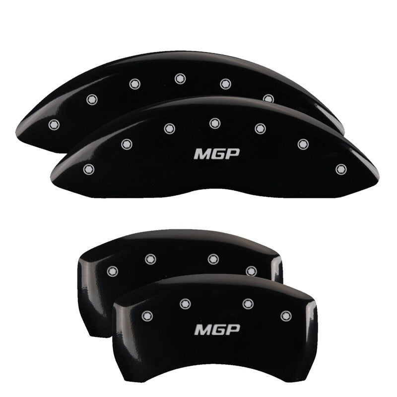 Mgp Caliper Covers 28190Smgpbk Mgp Black Powder Coat Finish, Silver Characters, Set Of 4