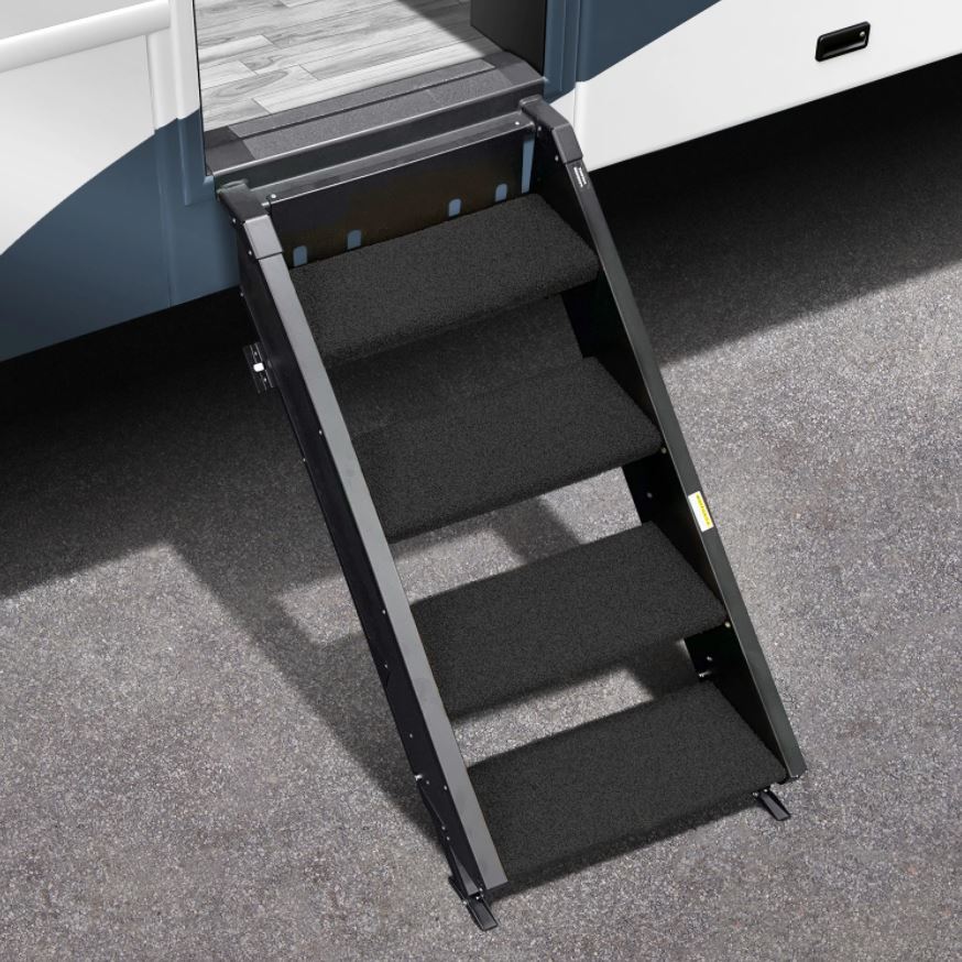 Prest-O-Fit 2-0536 Trailhead Step Rug 23.5 In. W (4 Pc Set) Fits Morryde Stepabove 4 Step - Obsidian Black