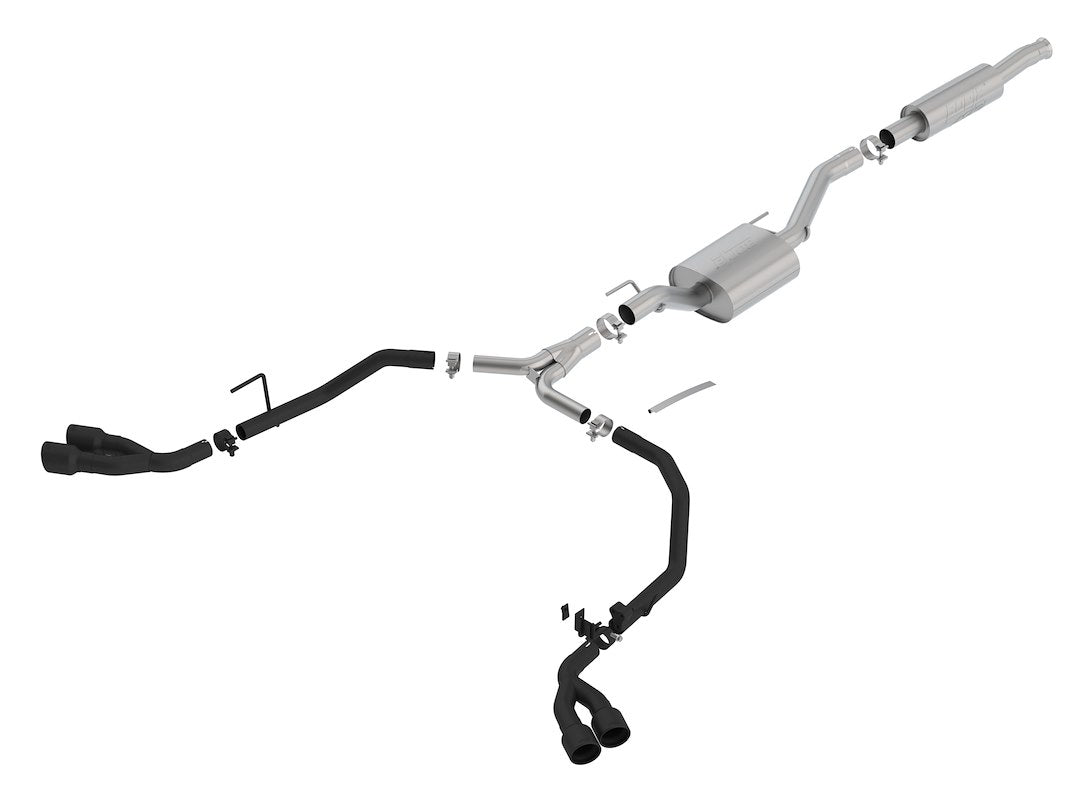 Borla Cat-Back Exhaust System for 2020-2023 Jeep Gladiator JT, 3.6L V6, T-304 Stainless Steel, ATAK Sound, Dual 3.