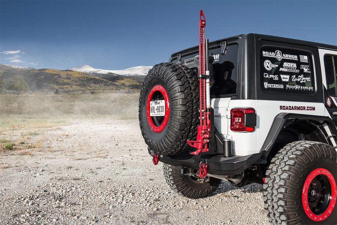 Road Armor - 07-20 Jeep Wrangler Jk/Jl Stealth Rear Tire Carrier W/4 Gallon Rotopax Mount - Tex Blk (518Rtcrpmb)