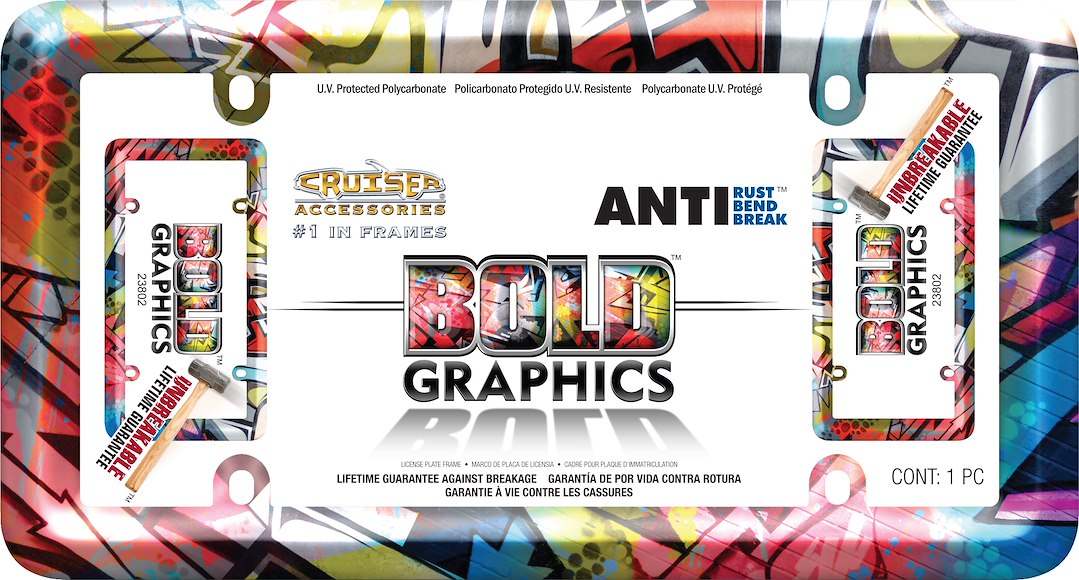 Cruiser Accessories Graffiti License Plate Frame