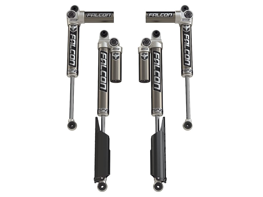 Falcon JLU 4-Door Piggyback Shocks, Aluminum, 2-4.5” Lift, Model 11-02-31-400-200