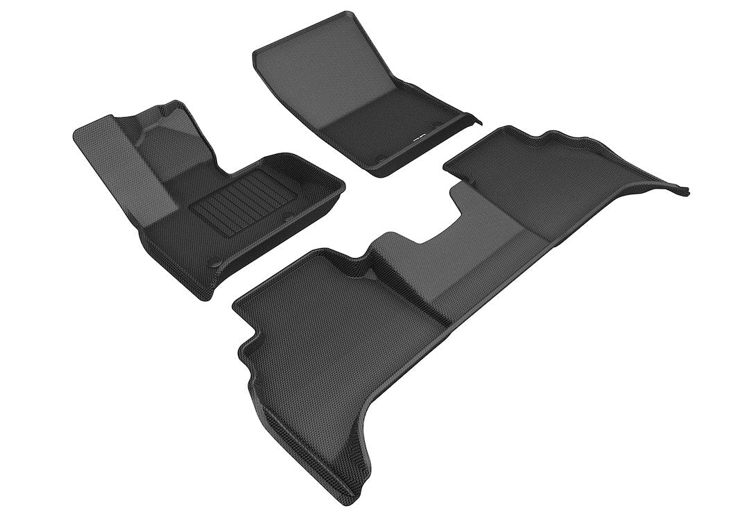 3D Maxpider Complete Set Custom Fit All-Weather Floor Mats For 2019-2021 Mercedes Benz G-Class - Kagu Rubber (Black)