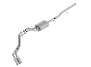 Borla 140797 Atak Cat-Back Exhaust System 2.75 In. Into Muffler 2.25 In. Out Incl. Muffler/Hardware/4 In. X 14 In. Single Rolled Angle-Cut Tip Truck Side Exit Atak Cat-Back Exhaust System