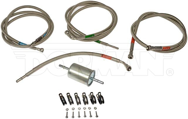 Dorman 819-820 Front Flexible Stainless Steel Braided Fuel Line Compatible With Select Cadillac / Chevrolet / Gmc Models (Oe Fix)