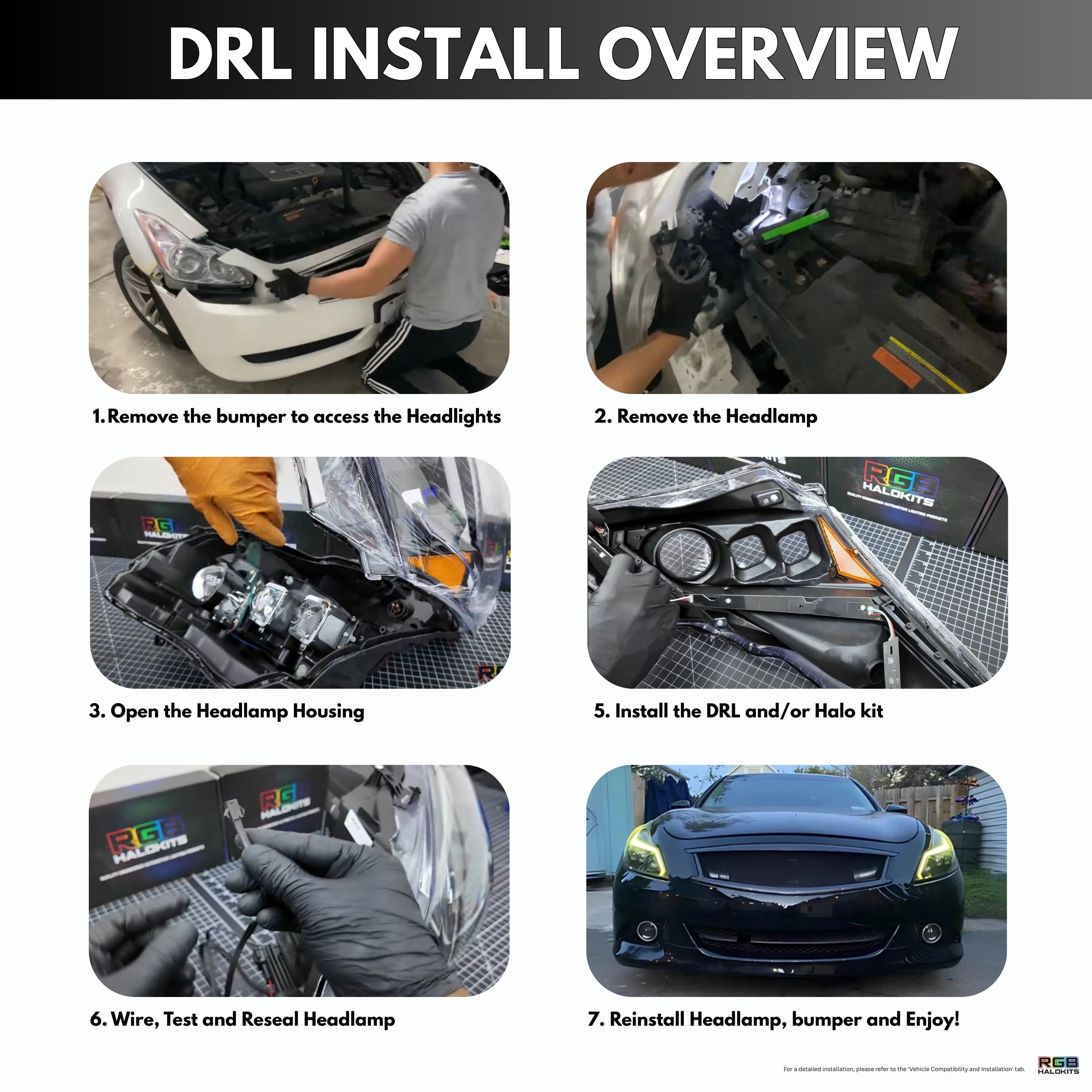 (2010–2013) Infiniti G37 Multicolor Flow DRL Boards (for Spyder Headlights only)